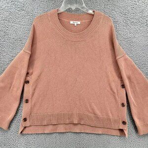Madewell Women’s Brownstone Side Button Boxy Sweater Dusty Clay Size L